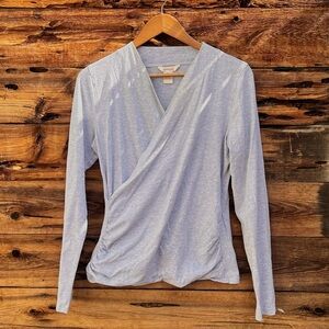 SUNDANCE | Light Gray Women's Wrap Blouse M